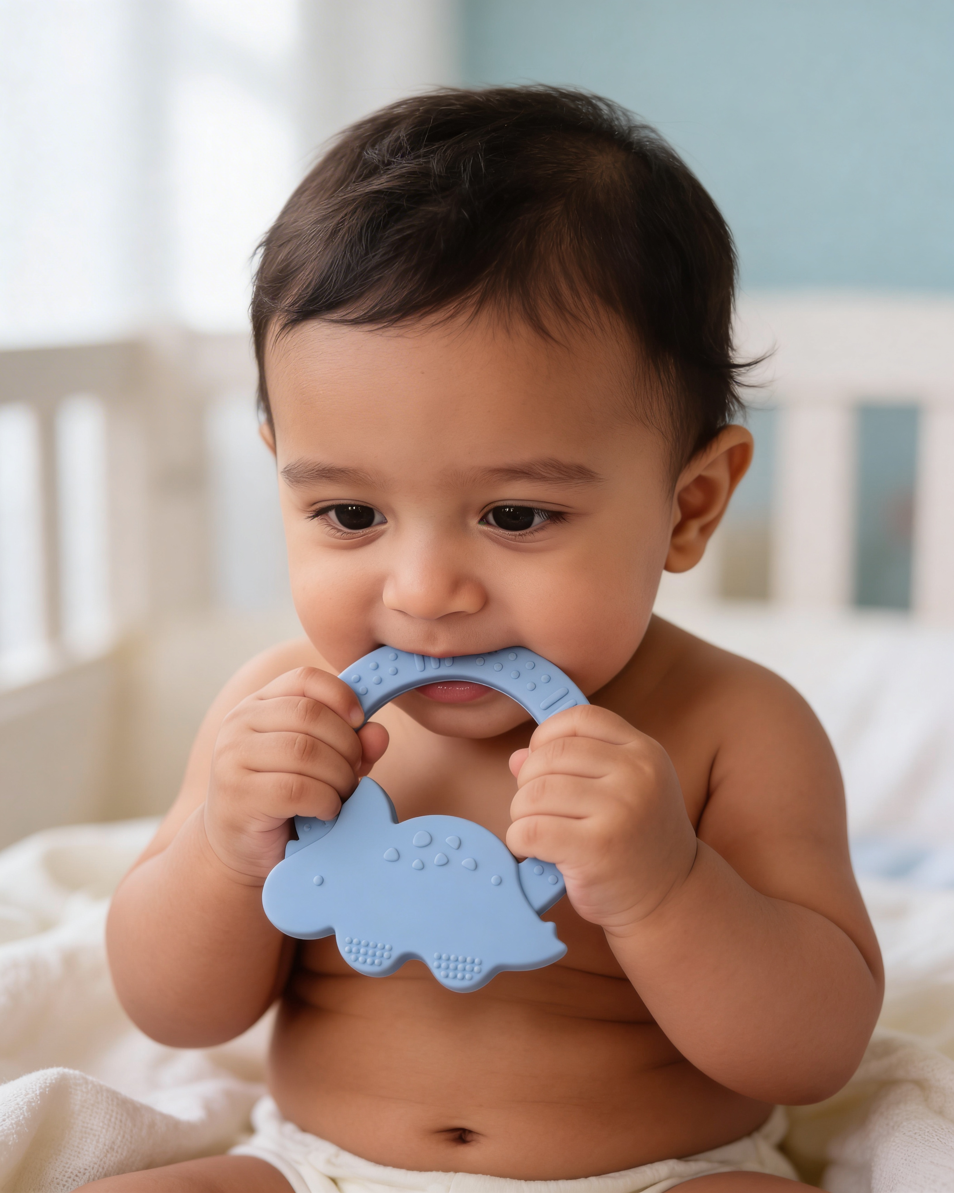 3 Baby Teether Combo Pack | Dog, Rhino & Candy Shape | BPA-Free Soft Silicone Teething Toys